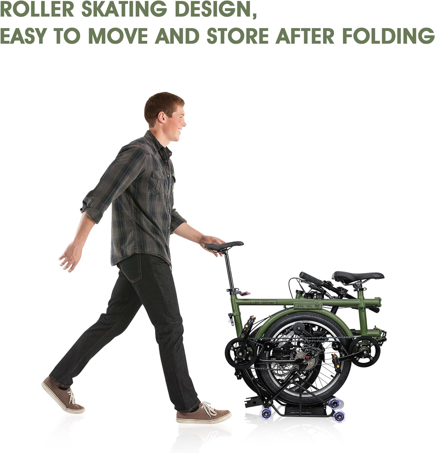 ACTAMID 20Inch Folding Tandem Bike 7 Speeds City Travel Tandem Bicycles Brompton Style