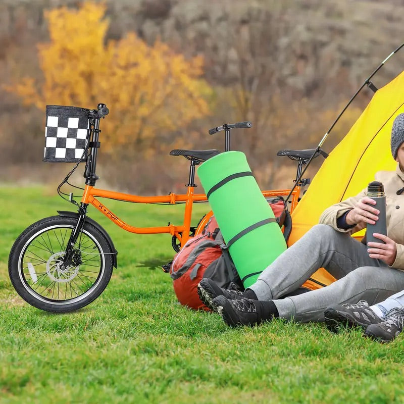 ACTAMID 20Inch Folding Tandem Bike 7 Speeds City Travel Tandem Bicycles Brompton Style