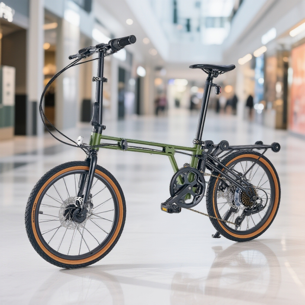 ACTAMID 20-inch three-fold bicycle with Shimano transmission that can be pushed to walk when folded