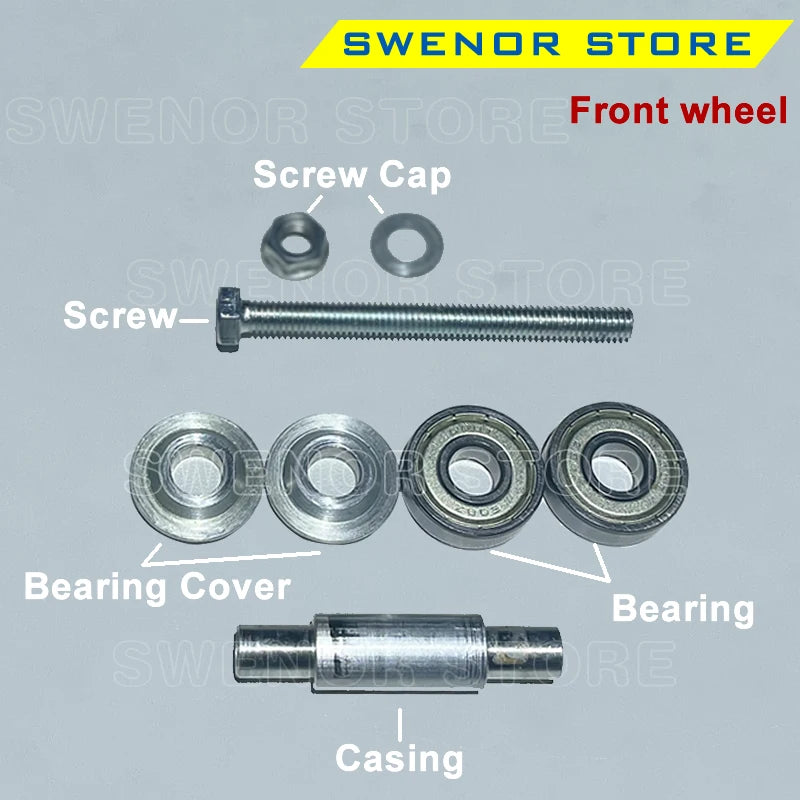 For Swenor 70x45mm Roller Skate Classic replacement front wheel Alutech rollerskis for Rear Rubber wheel Set