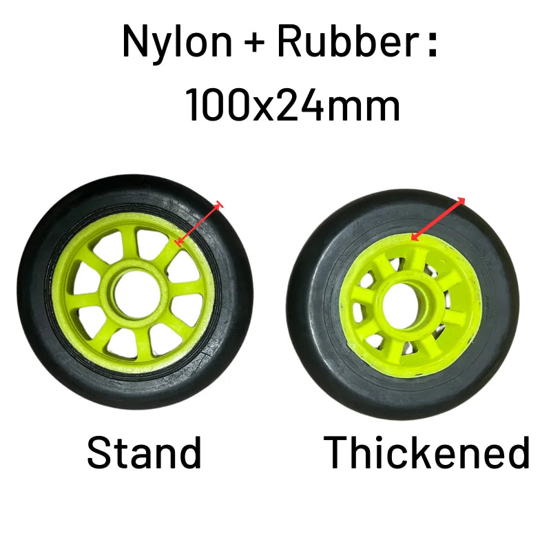 ACTAMID Nordic Rollerskic Replace Nylon Wheel 100X24MM MEDIUM SPEED INLINE SKATE WHEELS polyurethane wheels For Training.