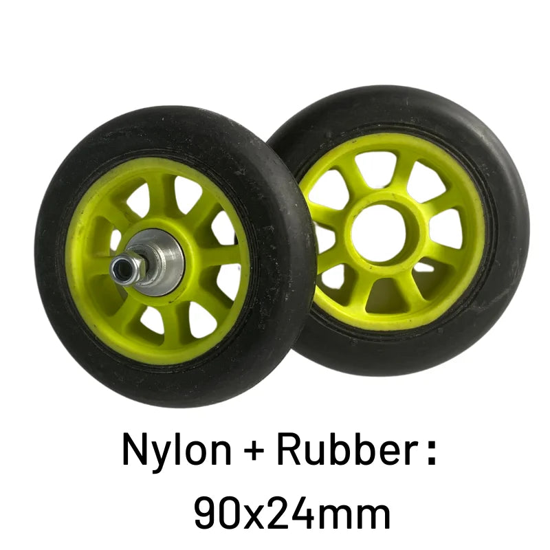 ACTAMID 4pcs Nordic Rollerskic Replace Nylon Wheel 90X24mm Medium Speed Skate Wheels polyurethane wheels For Training.