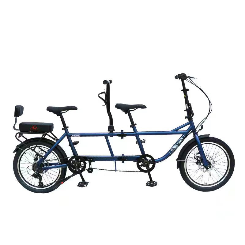 20 Inches Folding Tandem bikes 2-Seater Shimano 7 Speed Bike City Travel Tandem Bicycles