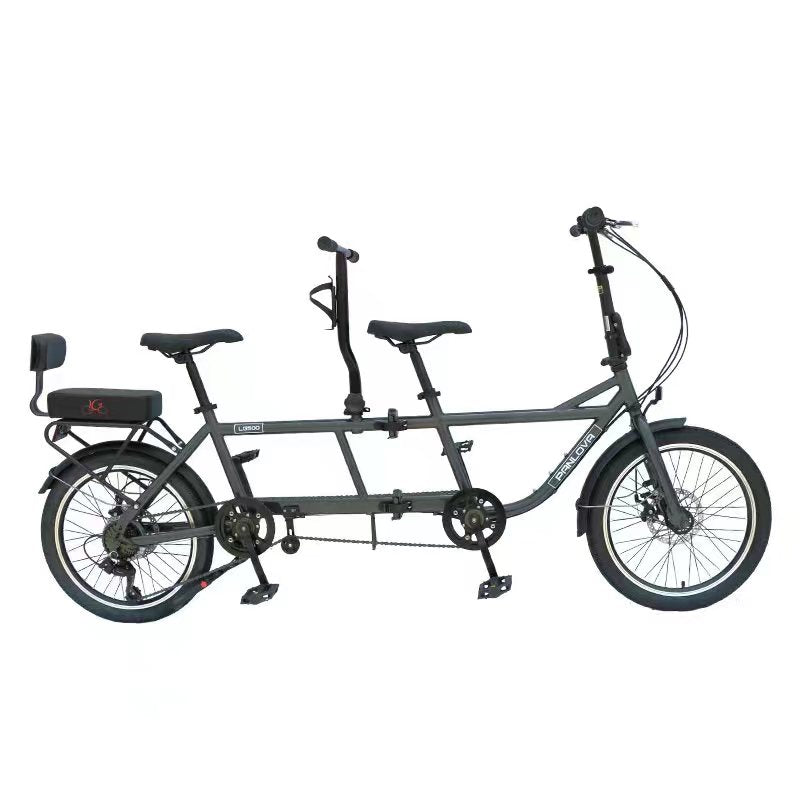 20 Inches Folding Tandem bikes 2-Seater Shimano 7 Speed Bike City Travel Tandem Bicycles