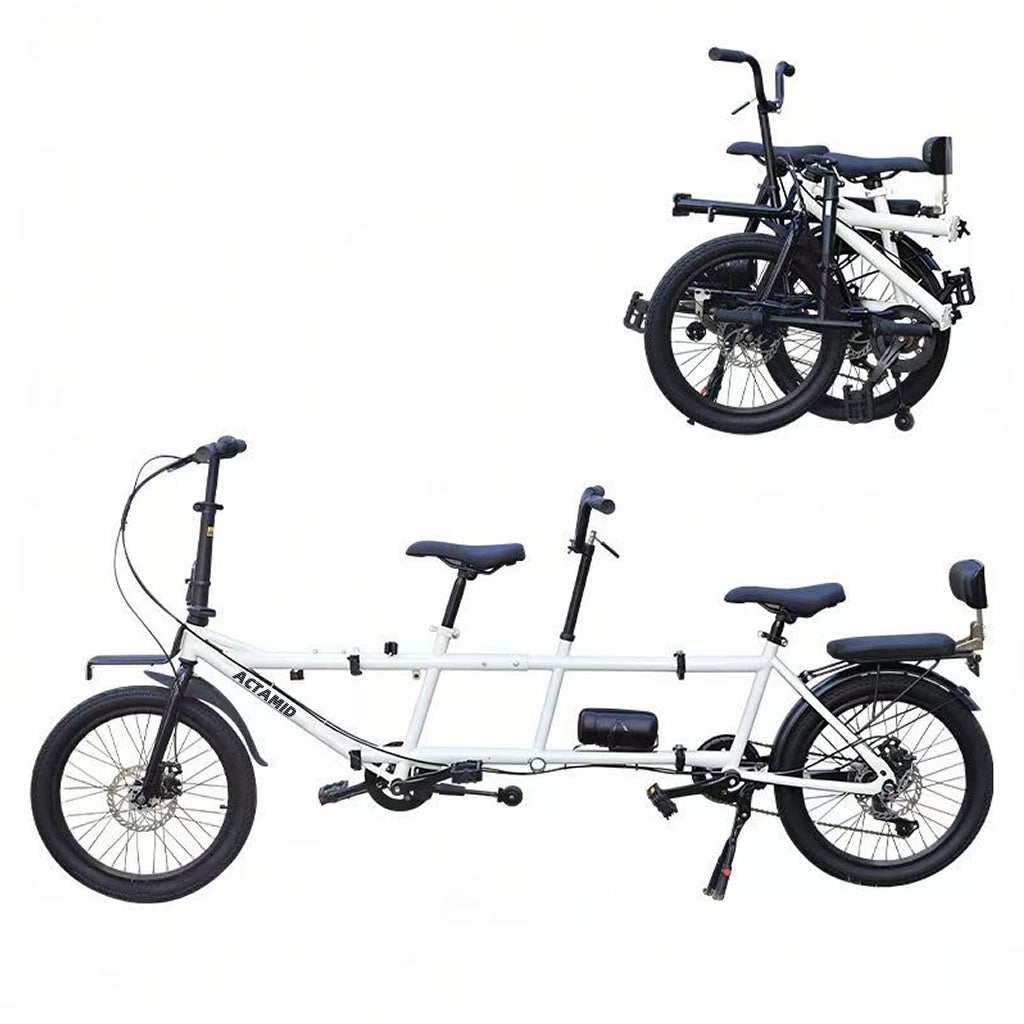 20 Inches Folding Tandem bikes 2-Seater Shimano 7 Speed Bike City Travel Tandem Bicycles