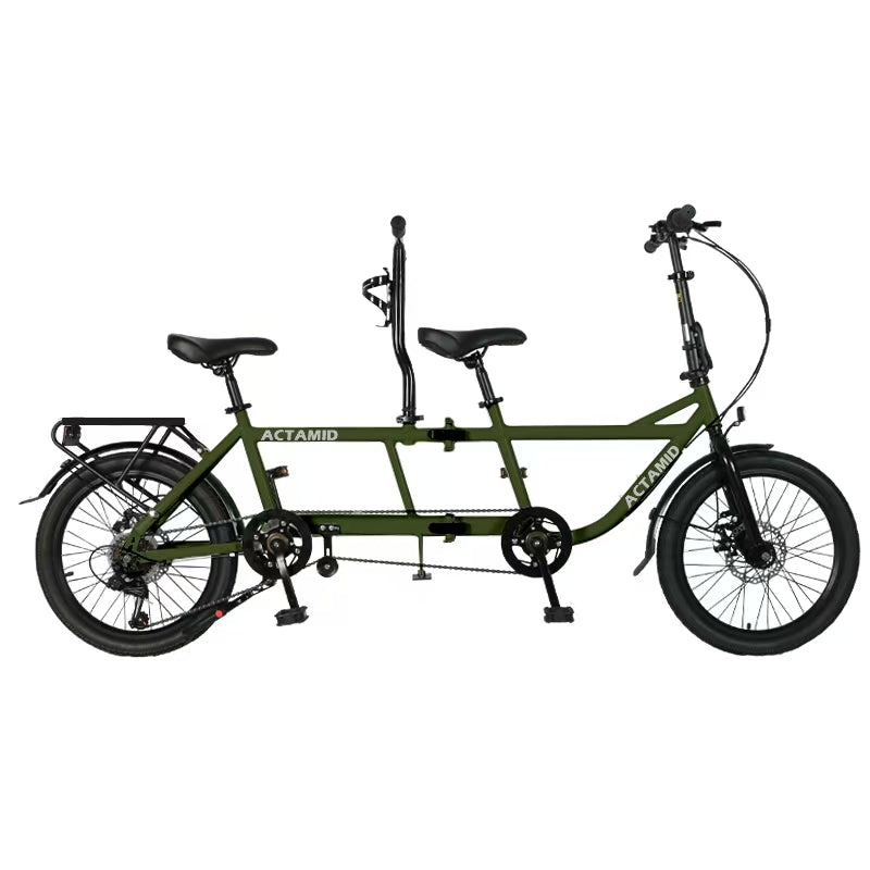 20 Inches Folding Tandem bikes 2-Seater Shimano 7 Speed Bike City Travel Tandem Bicycles