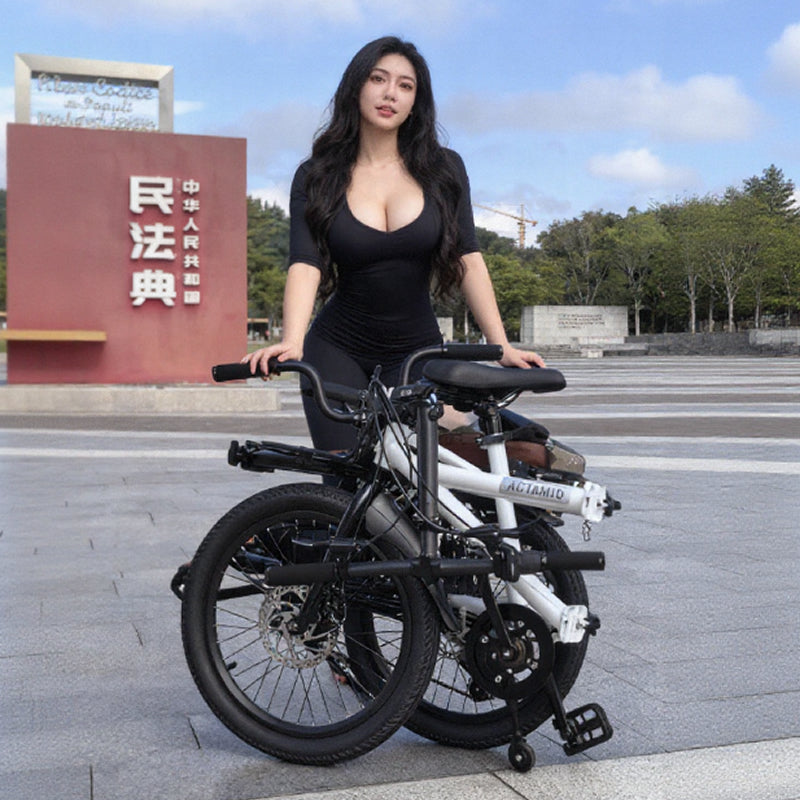 20 Inches Folding Tandem bikes 2-Seater Shimano 7 Speed Bike City Travel Tandem Bicycles