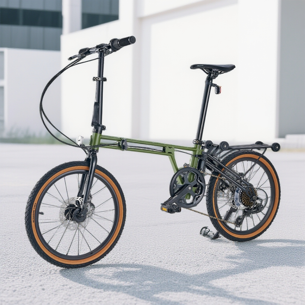 ACTAMID 20-inch three-fold bicycle with Shimano transmission that can be pushed to walk when folded
