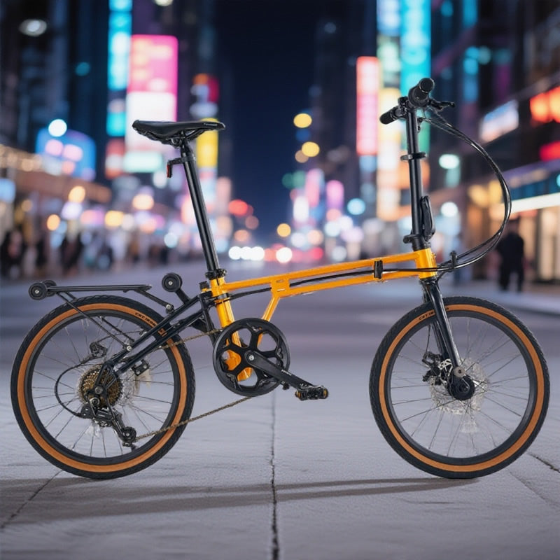 ACTAMID 20-inch three-fold bicycle with Shimano transmission that can be pushed to walk when folded