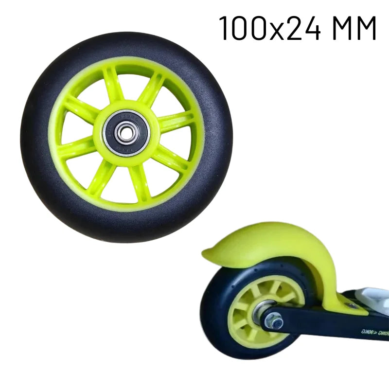 ACTAMID 2pcs Nordic Rollerskic Replace Nylon Wheel 90X24mm Medium Speed Skate Wheels  polyurethane wheels For Training.