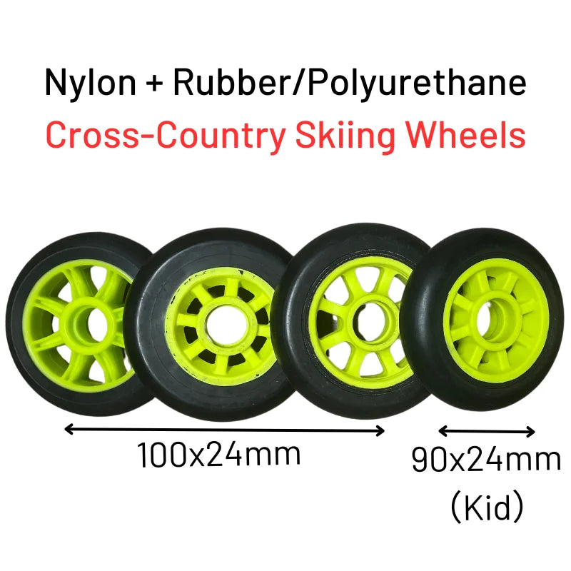 ACTAMID Nordic Rollerskic Replace Nylon Wheel 100X24MM MEDIUM SPEED INLINE SKATE WHEELS  polyurethane wheels For Training.