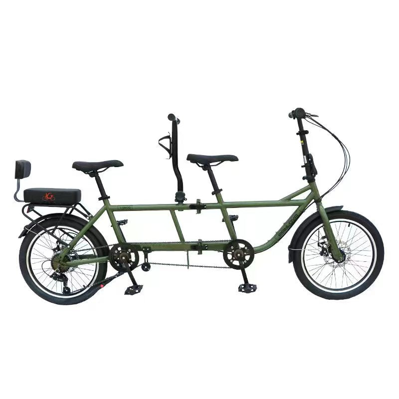 20 Inches Folding Tandem bikes 2-Seater Shimano 7 Speed Bike City Travel Tandem Bicycles