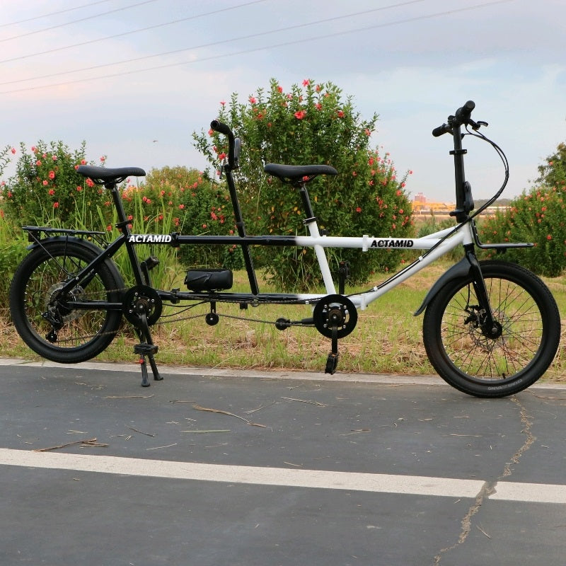 20 Inches Folding Tandem bikes 2-Seater Shimano 7 Speed Bike City Travel Tandem Bicycles
